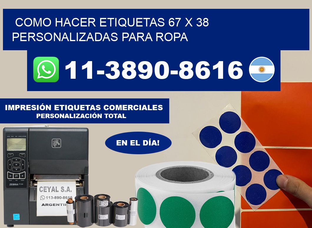 como hacer etiquetas 67 x 38 personalizadas para ropa