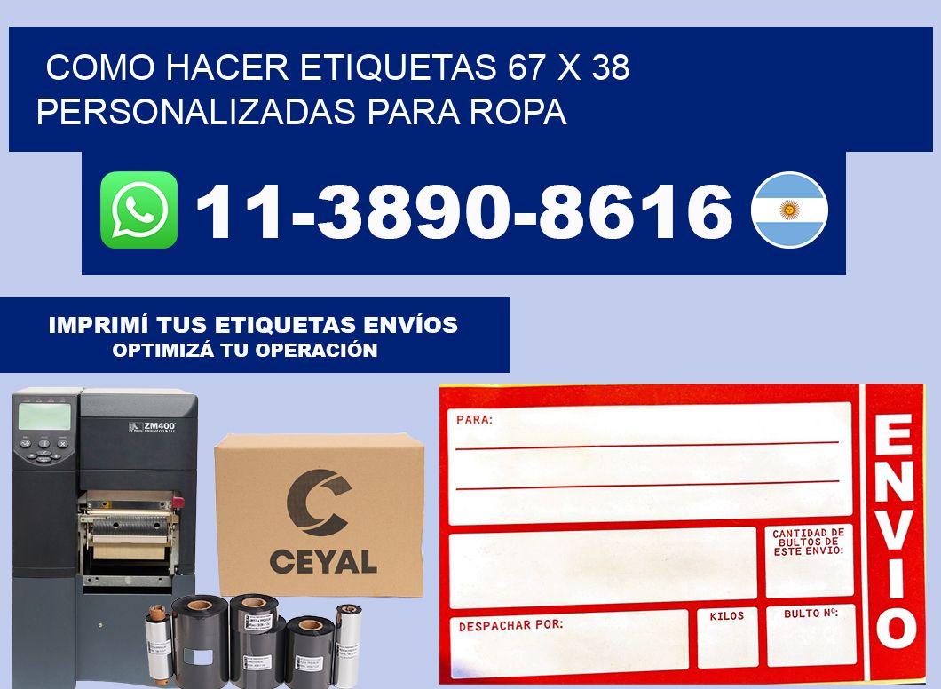 como hacer etiquetas 67 x 38 personalizadas para ropa