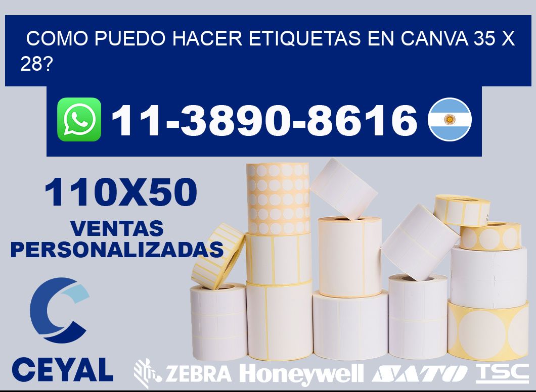 como puedo hacer etiquetas en canva 35 x 28?