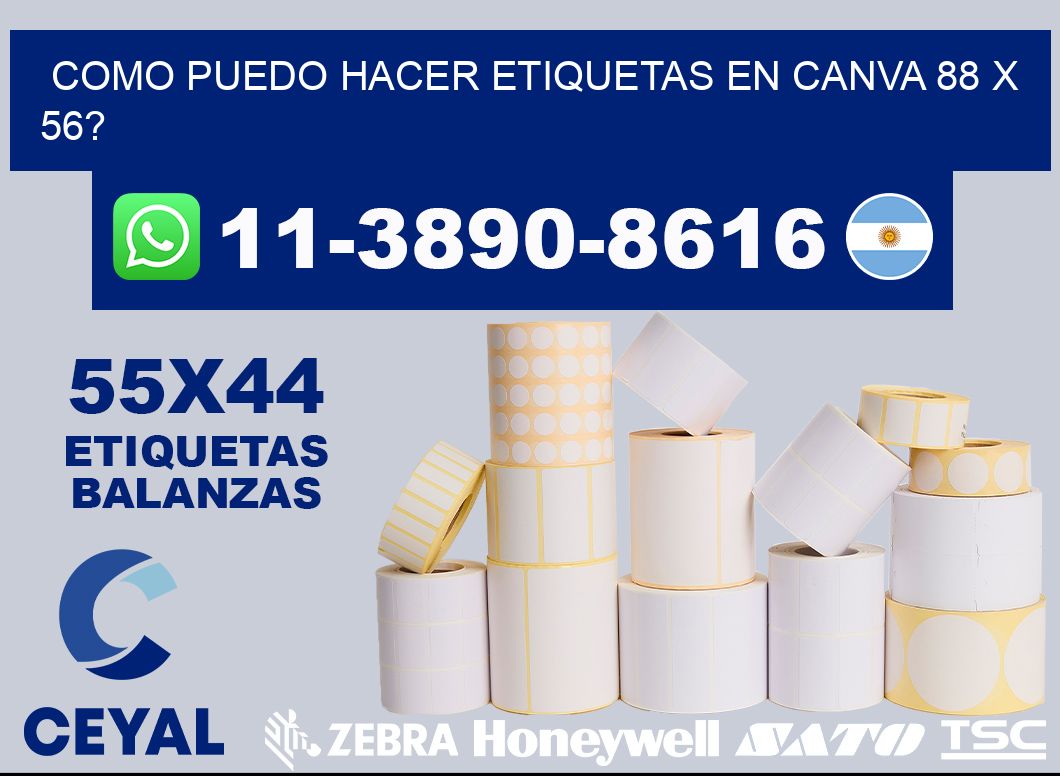 como puedo hacer etiquetas en canva 88 x 56?
