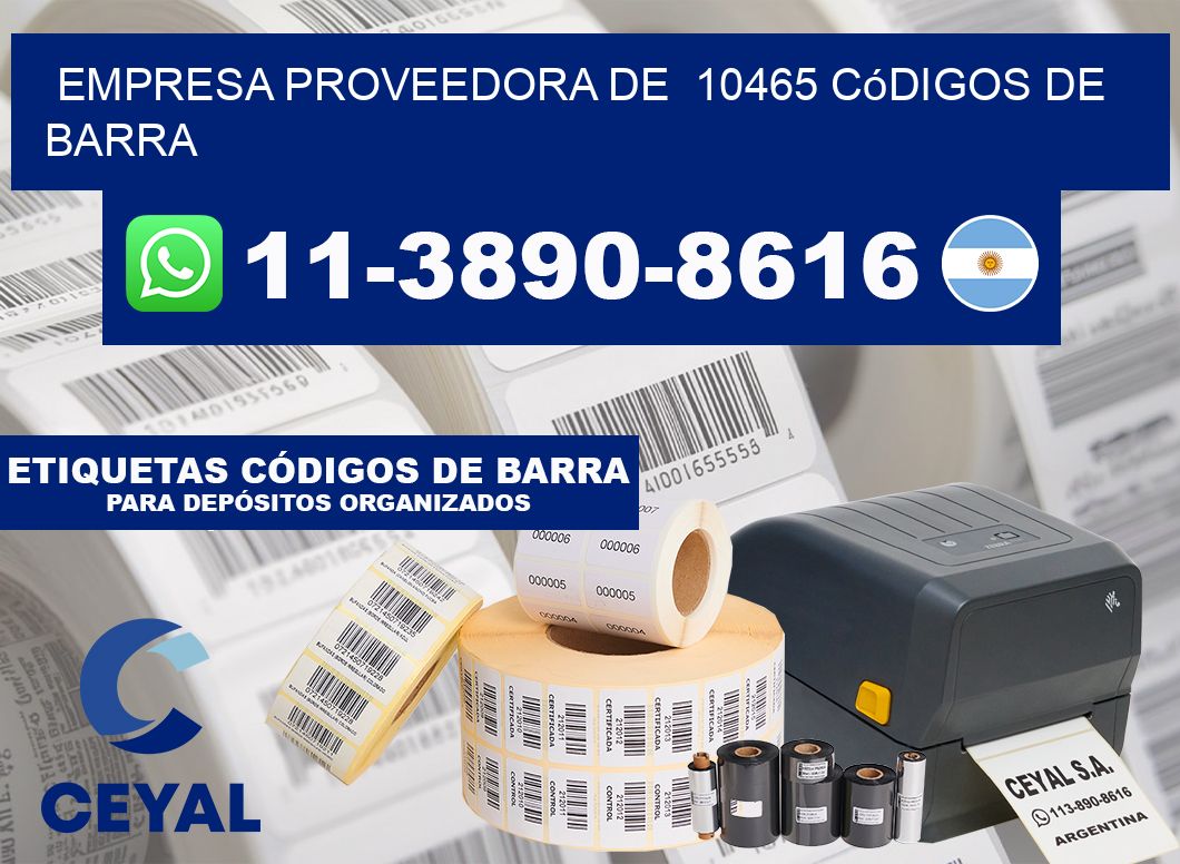 empresa proveedora de 10465 códigos de barra
