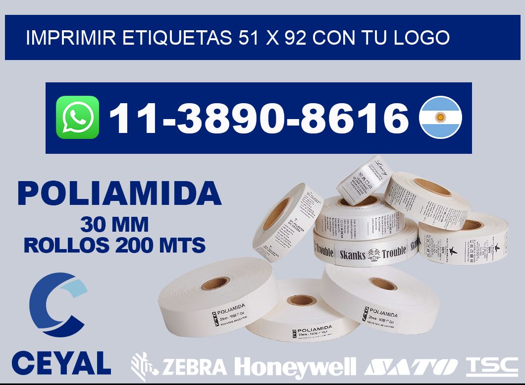 imprimir etiquetas 51 x 92 con tu logo