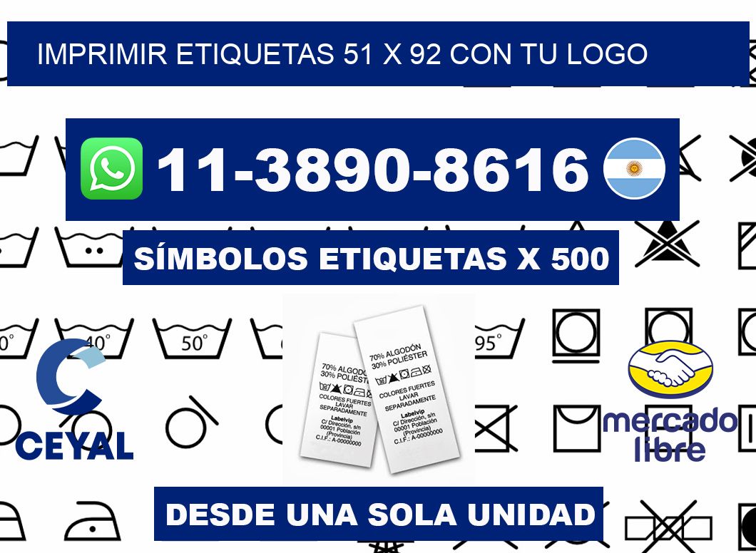 imprimir etiquetas 51 x 92 con tu logo