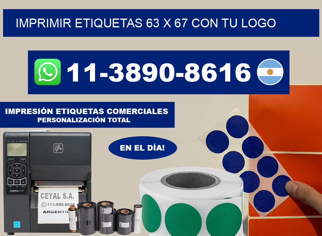 imprimir etiquetas 63 x 67 con tu logo