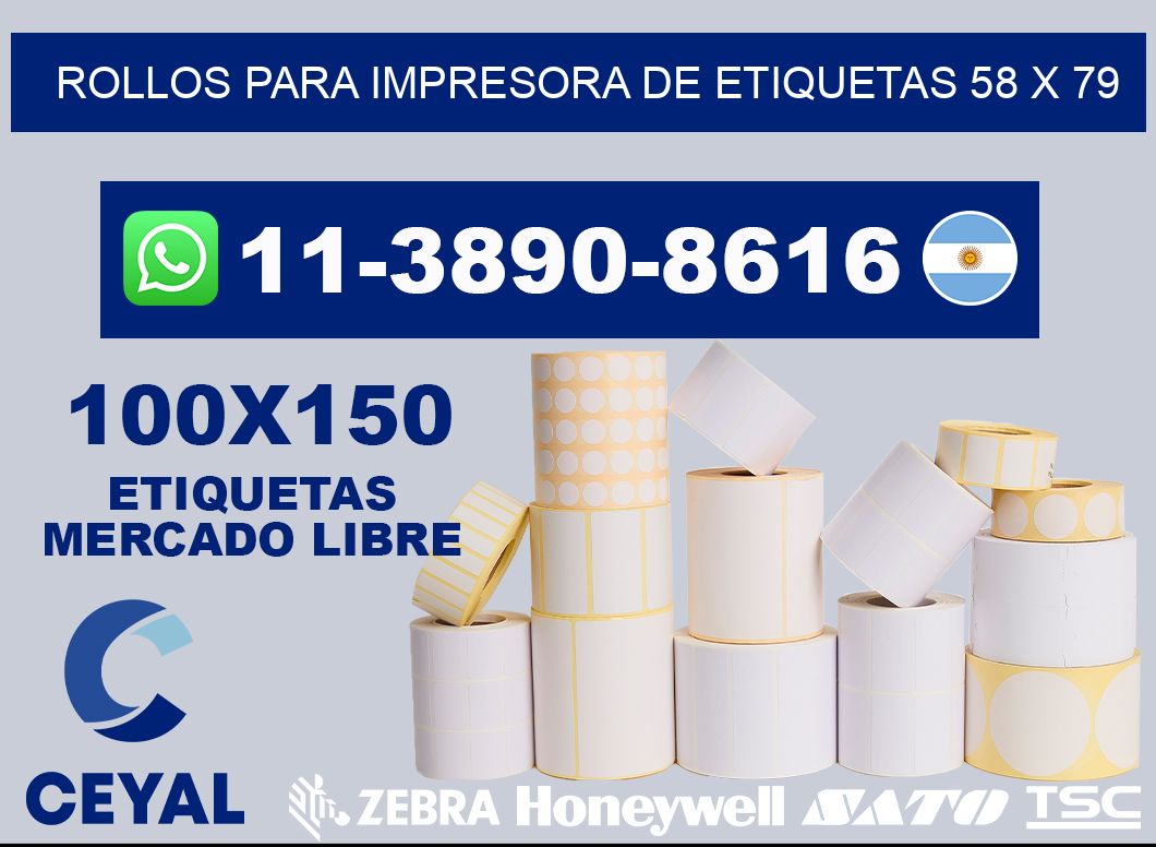rollos para impresora de etiquetas 58 x 79