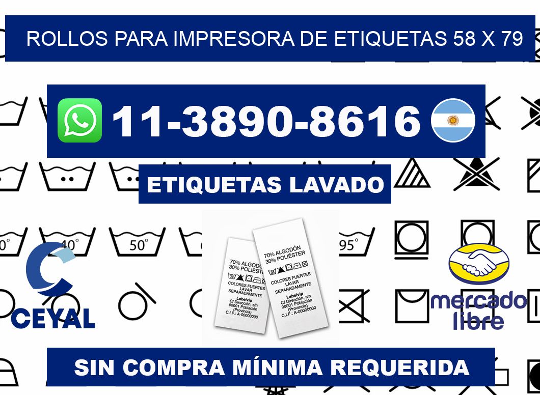 rollos para impresora de etiquetas 58 x 79