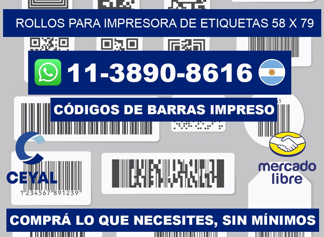 rollos para impresora de etiquetas 58 x 79