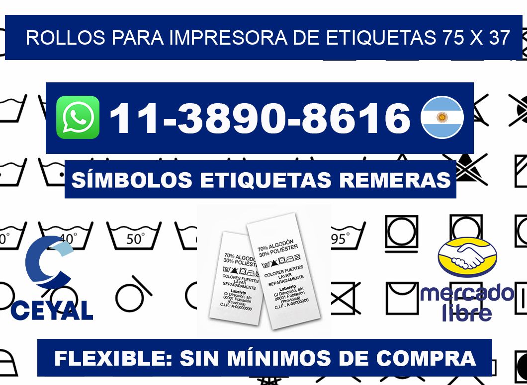 rollos para impresora de etiquetas 75 x 37