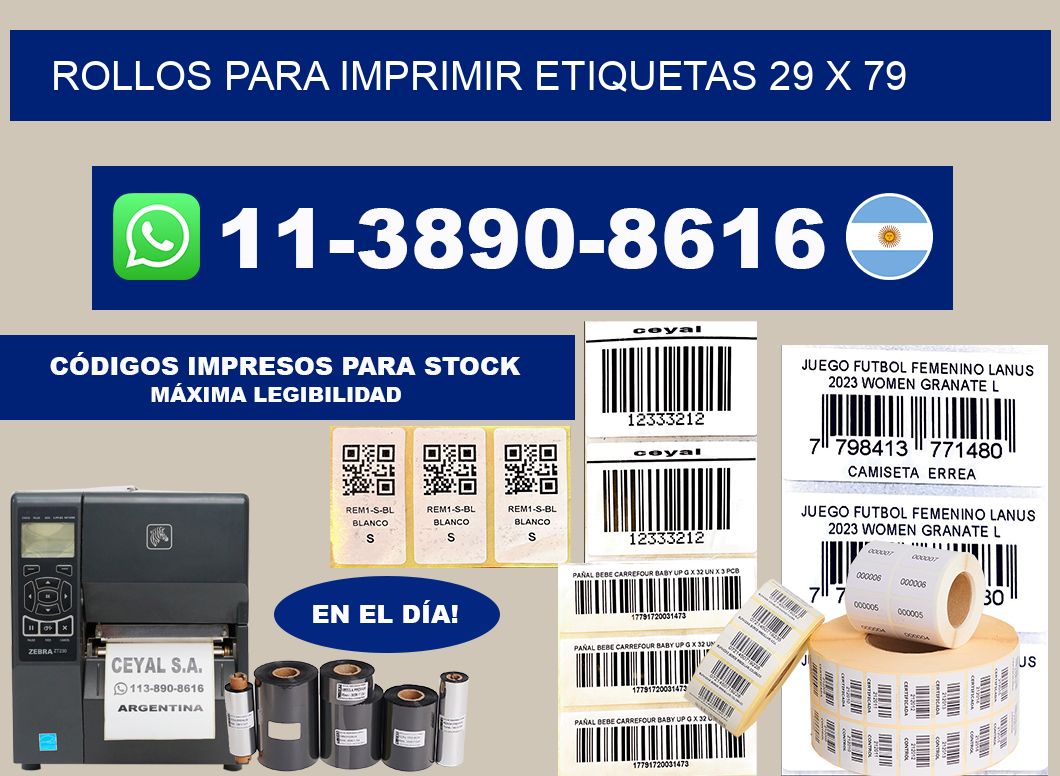 rollos para imprimir etiquetas 29 x 79