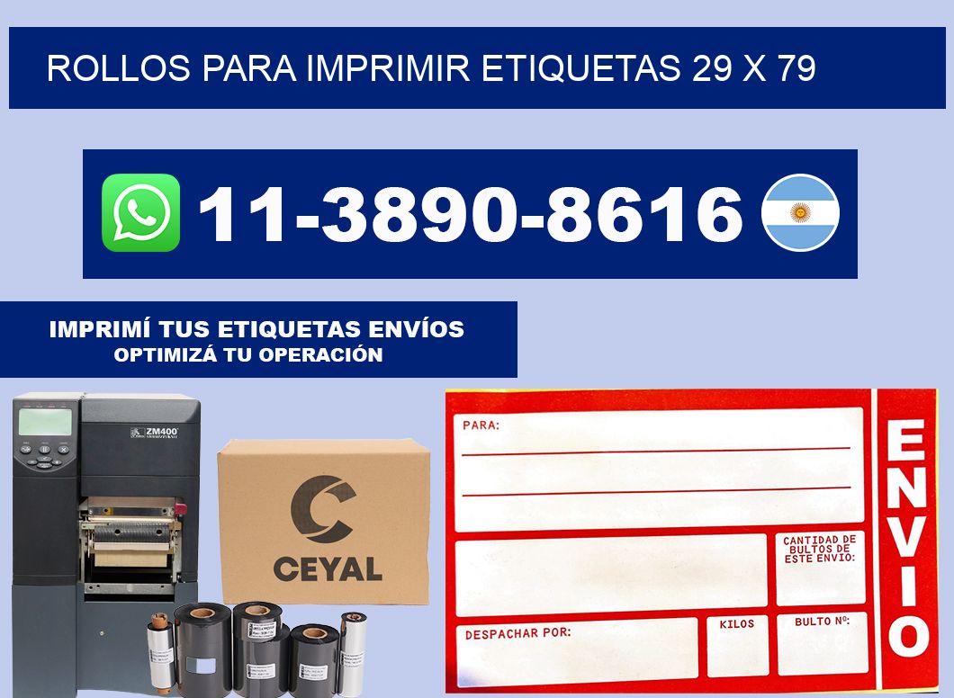 rollos para imprimir etiquetas 29 x 79