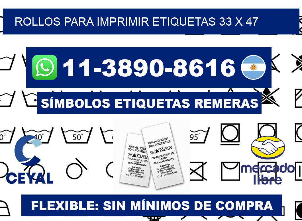 rollos para imprimir etiquetas 33 x 47
