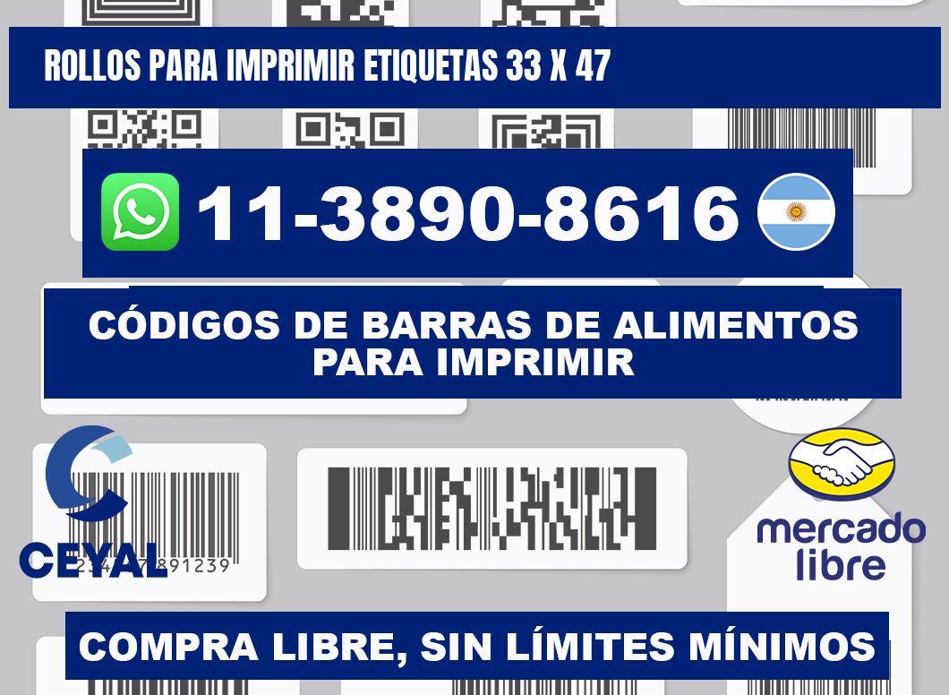rollos para imprimir etiquetas 33 x 47