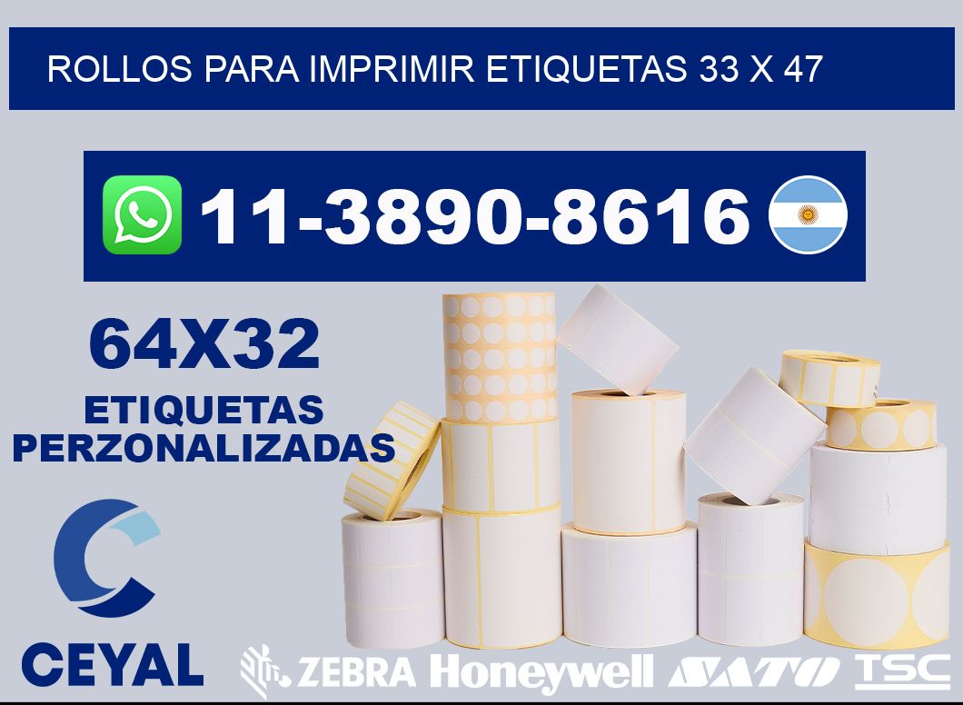 rollos para imprimir etiquetas 33 x 47