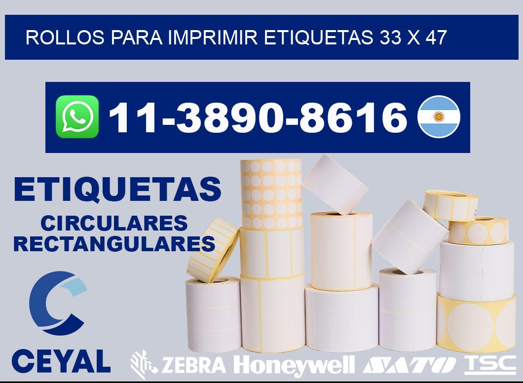 rollos para imprimir etiquetas 33 x 47