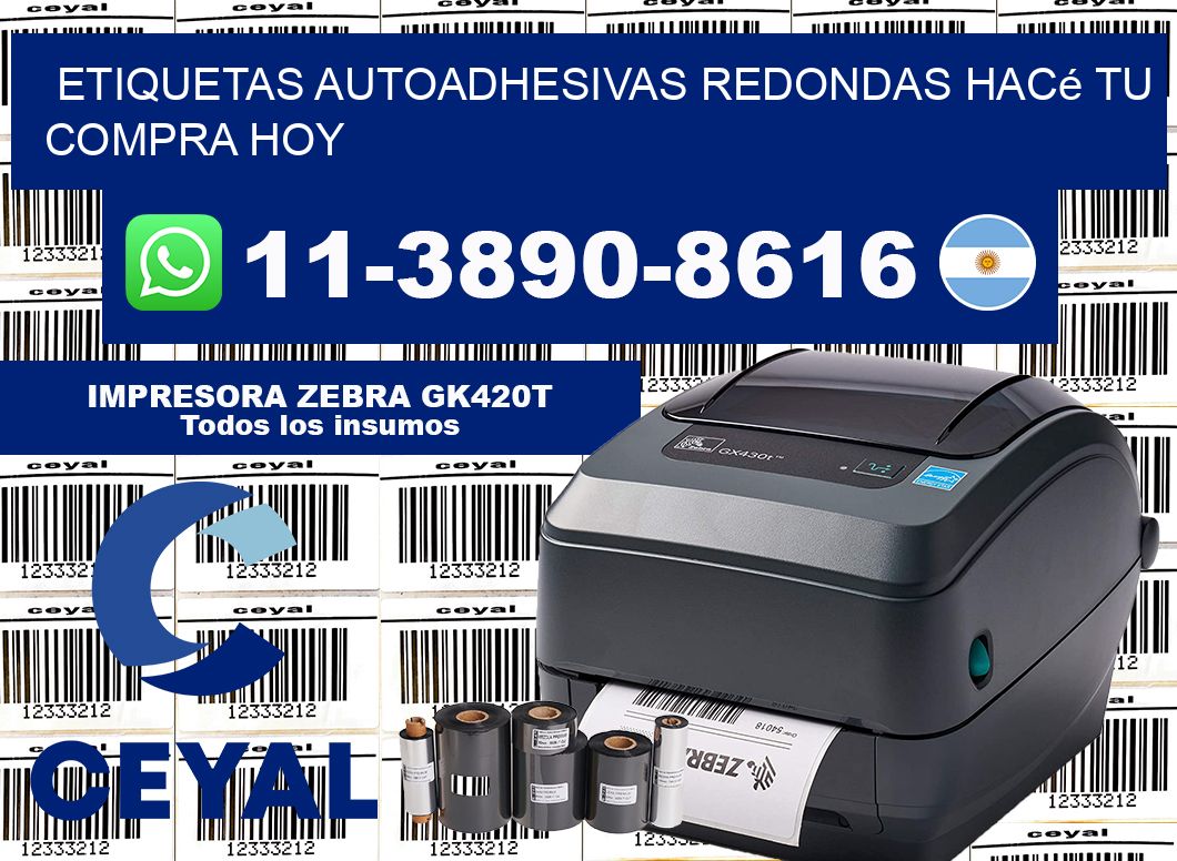 ETIQUETAS AUTOADHESIVAS REDONDAS Hacé tu compra hoy