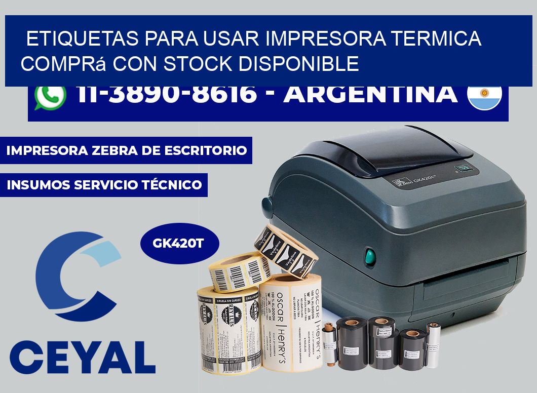 ETIQUETAS PARA USAR IMPRESORA TERMICA Comprá con stock disponible
