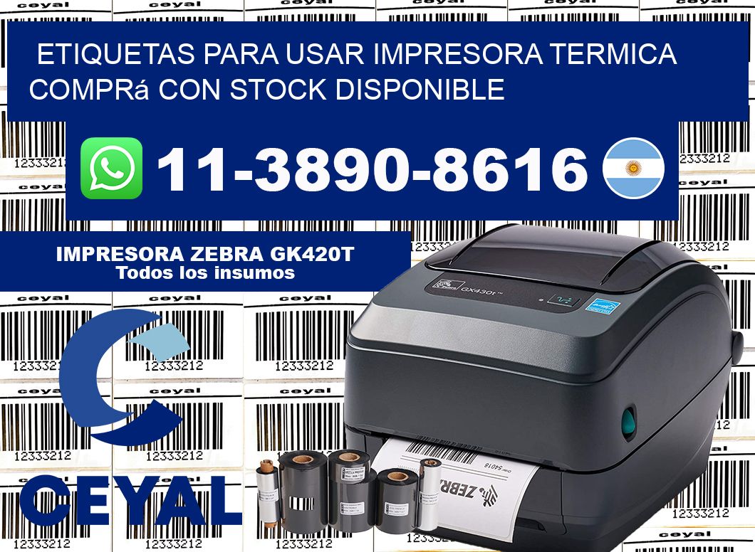 ETIQUETAS PARA USAR IMPRESORA TERMICA Comprá con stock disponible