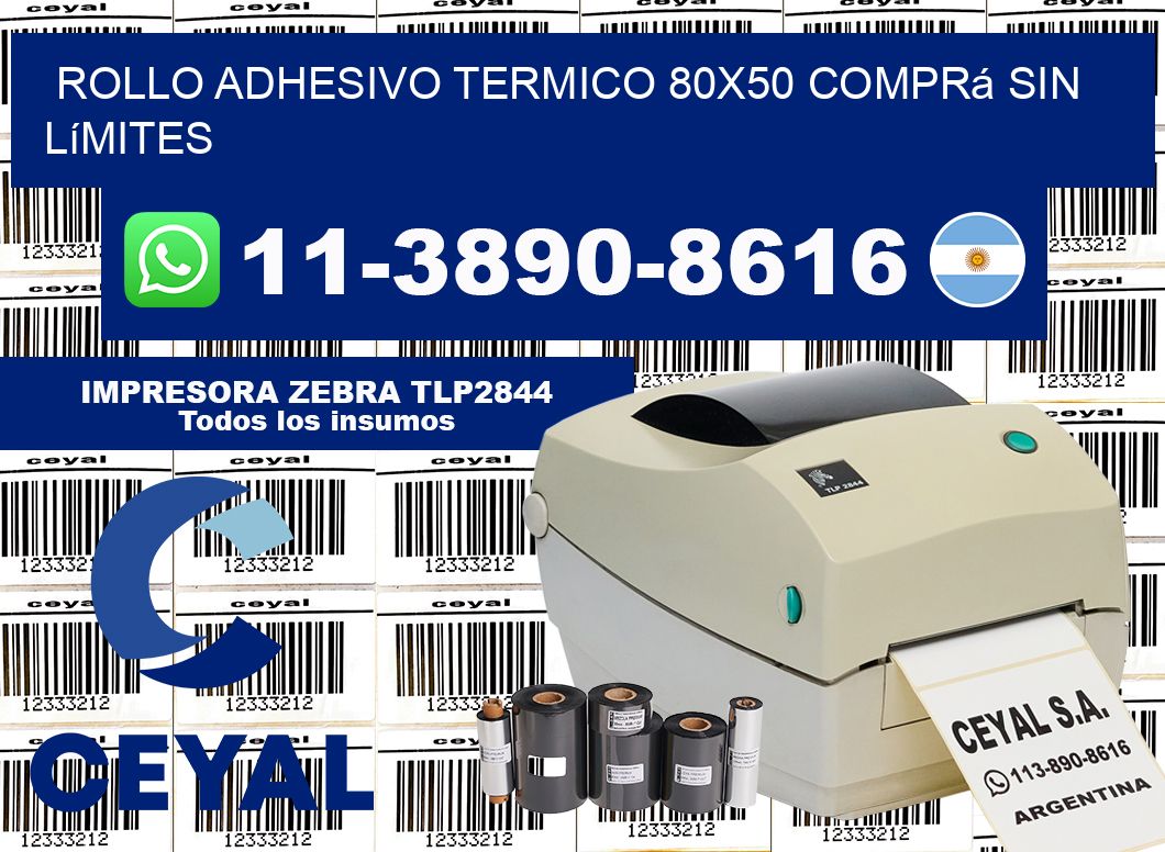ROLLO ADHESIVO TERMICO 80x50 Comprá sin límites