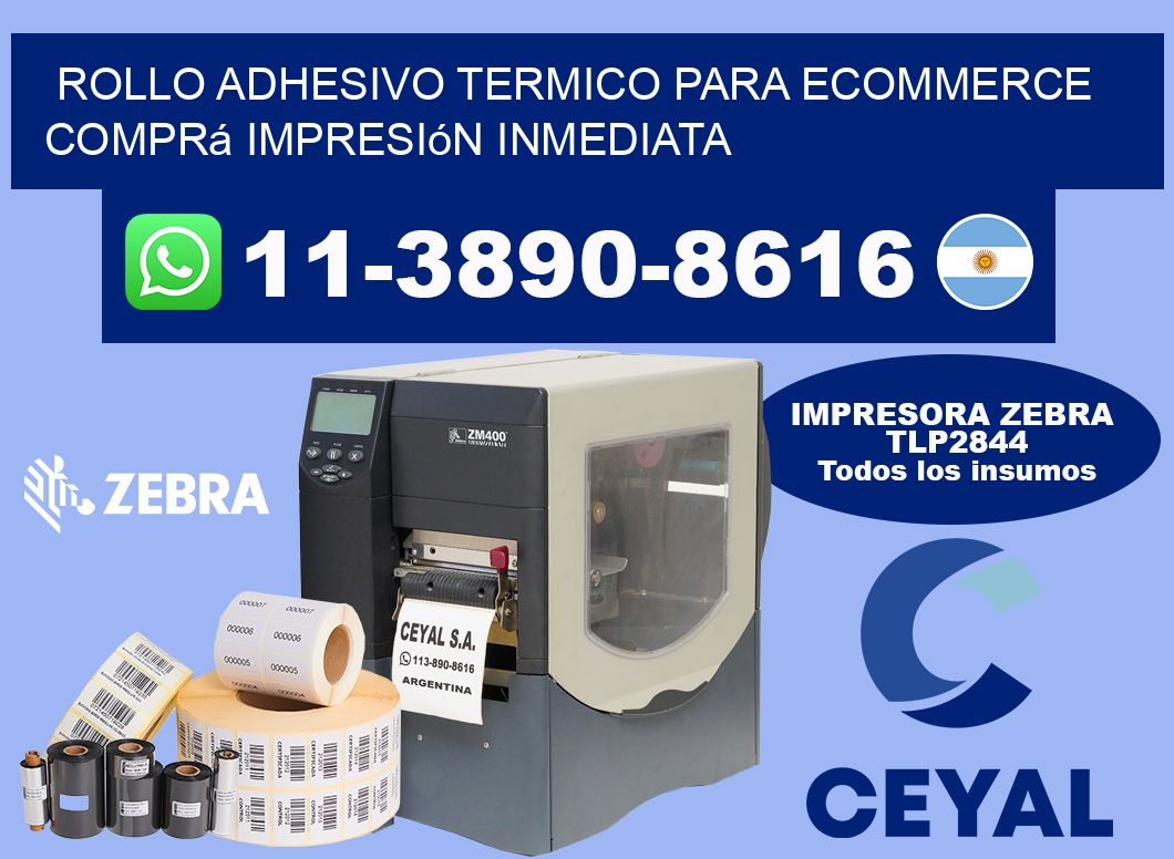 ROLLO ADHESIVO TERMICO PARA ECOMMERCE Comprá impresión inmediata