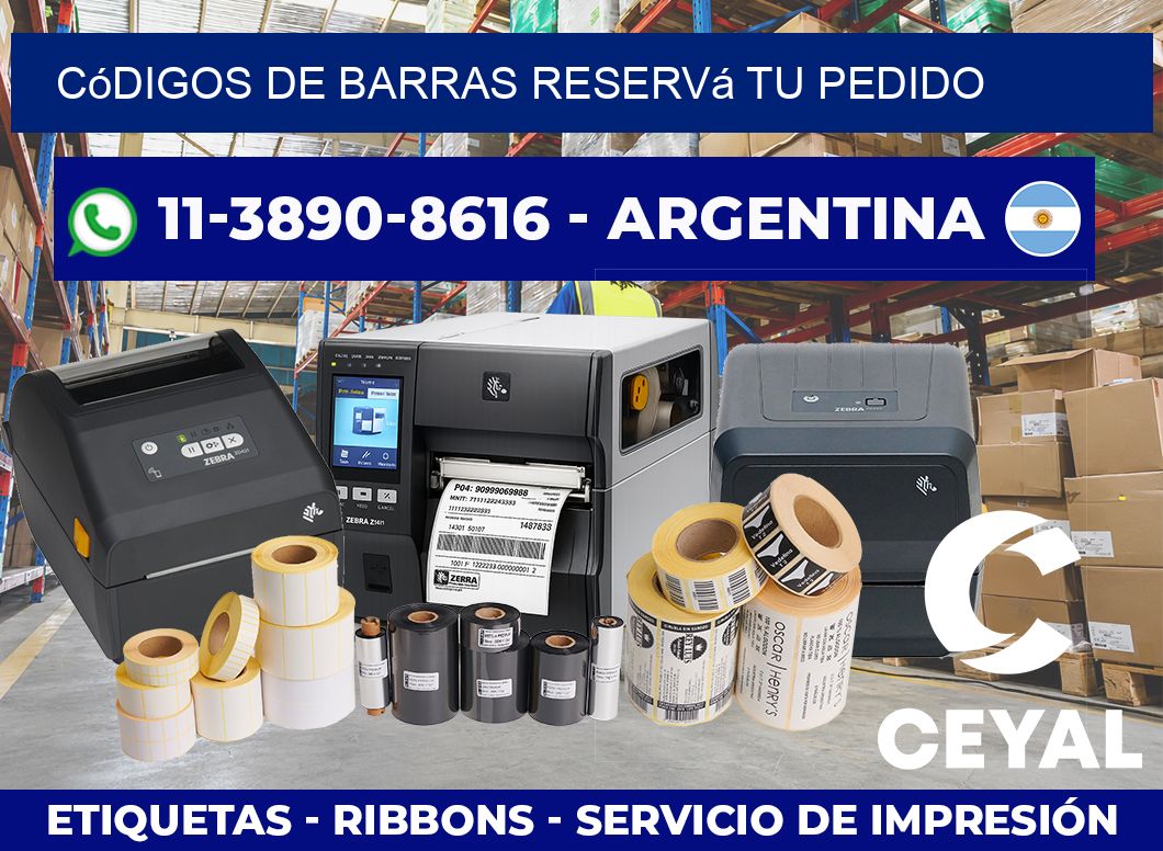 códigos de barras Reservá tu pedido