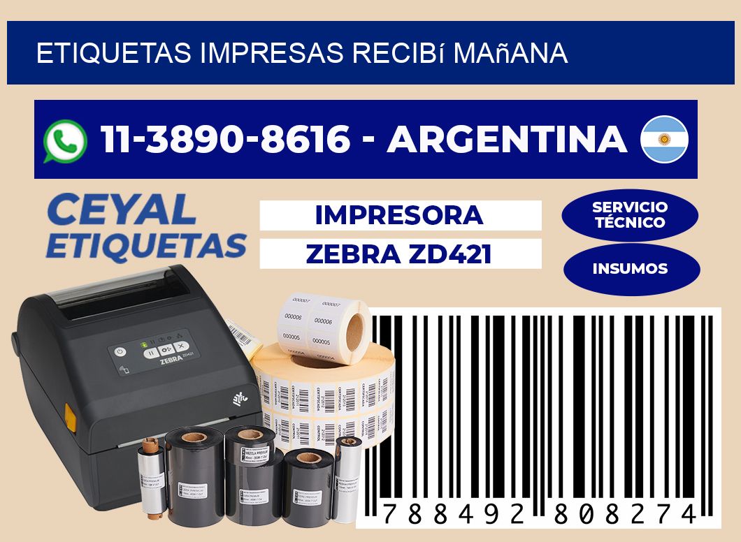 etiquetas impresas recibí mañana