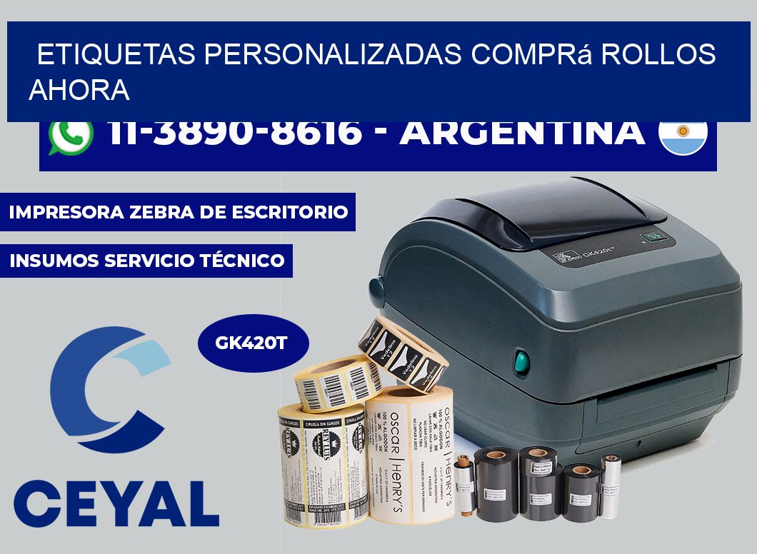 etiquetas personalizadas Comprá rollos ahora