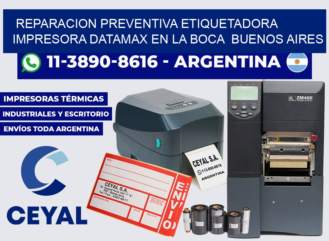 reparacion preventiva etiquetadora impresora Datamax en La Boca Buenos Aires