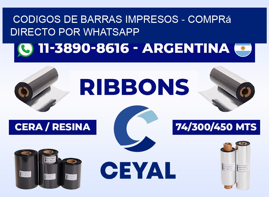 CODIGOS DE BARRAS IMPRESOS - Comprá directo por WhatsApp
