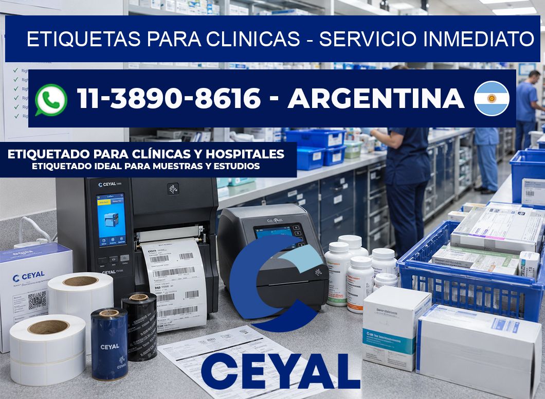 ETIQUETAS PARA CLINICAS - Servicio inmediato