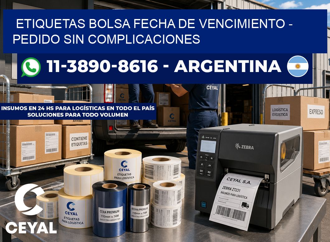 Etiquetas Bolsa fecha de vencimiento - Pedido sin complicaciones