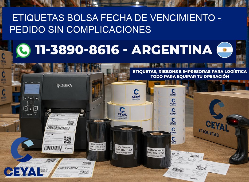 Etiquetas Bolsa fecha de vencimiento - Pedido sin complicaciones