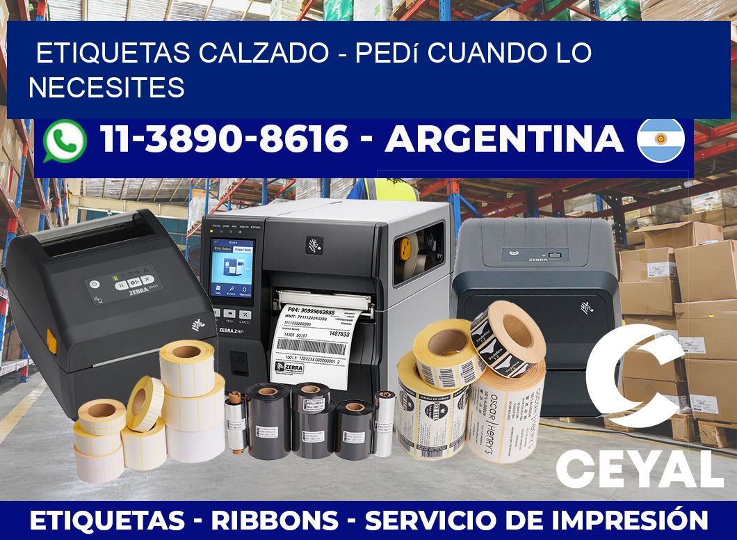 Etiquetas Calzado – Pedí cuando lo necesites