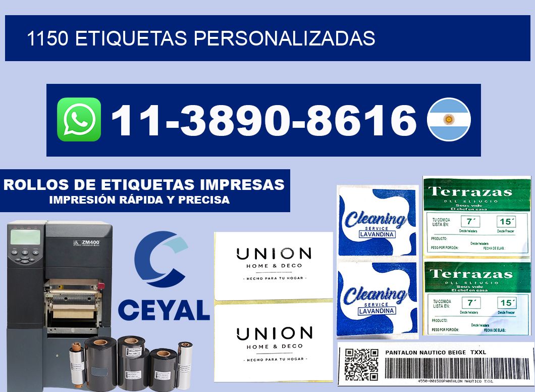 1150 ETIQUETAS PERSONALIZADAS
