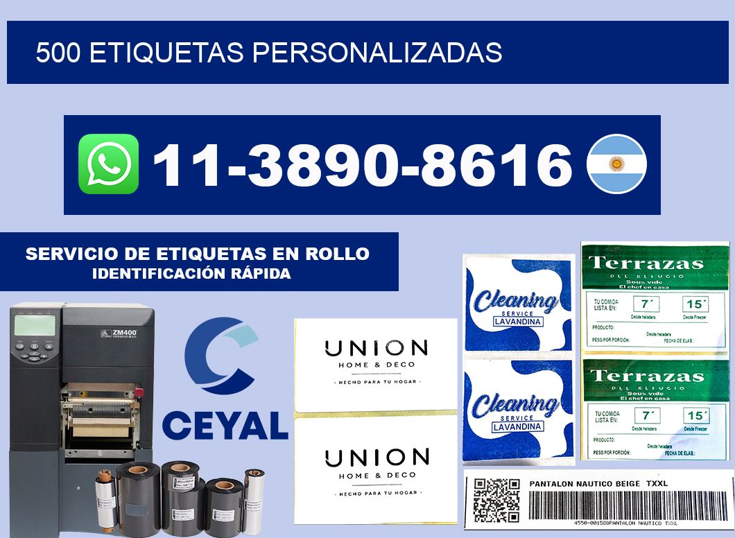 500 ETIQUETAS PERSONALIZADAS
