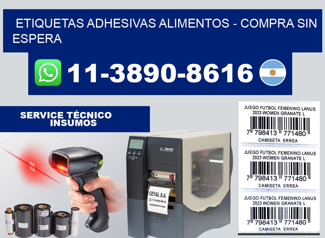 ETIQUETAS ADHESIVAS ALIMENTOS - Compra sin espera