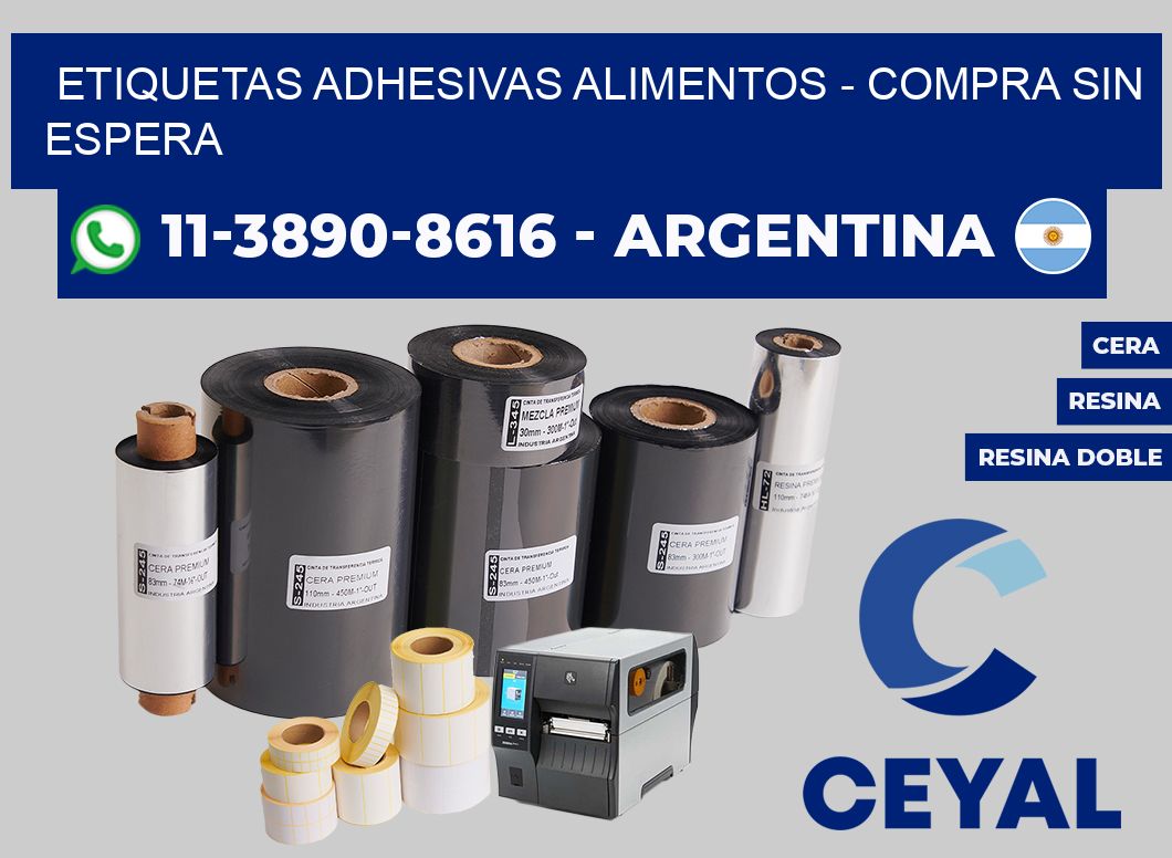 ETIQUETAS ADHESIVAS ALIMENTOS - Compra sin espera