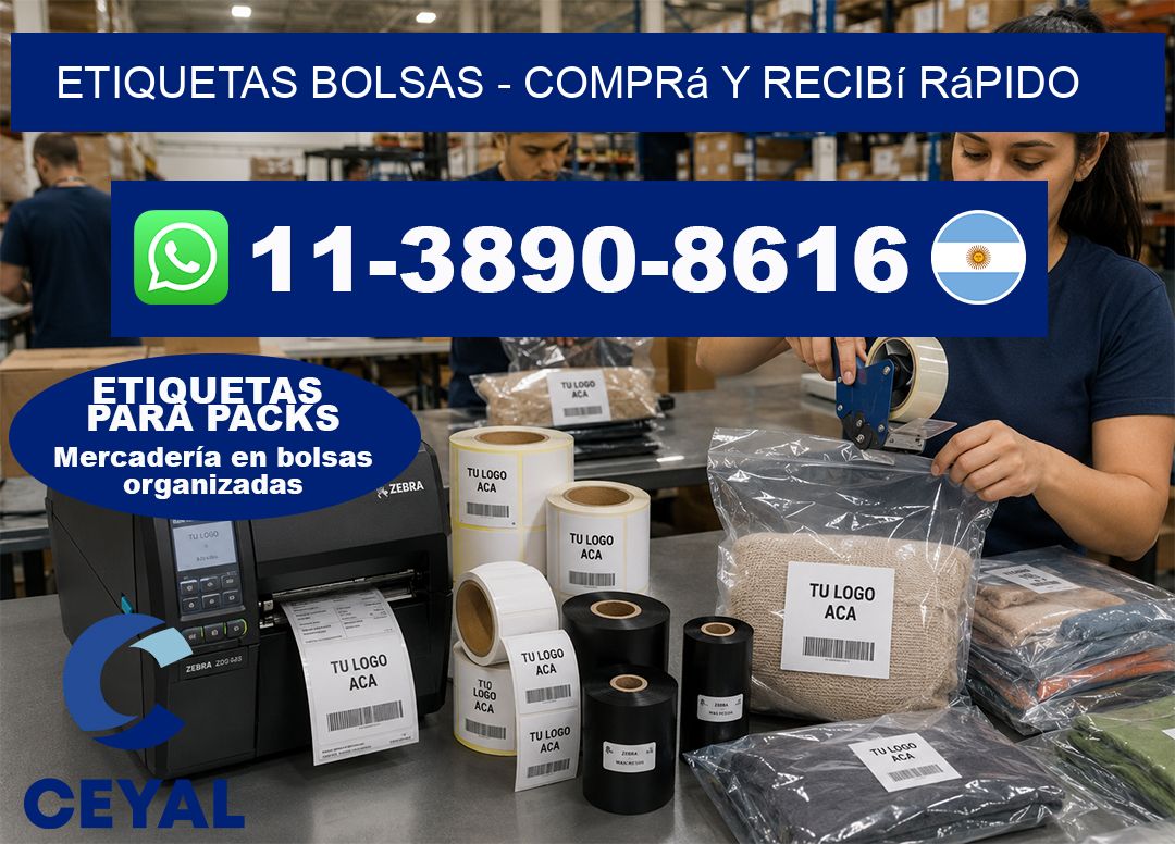 ETIQUETAS BOLSAS - Comprá y recibí rápido