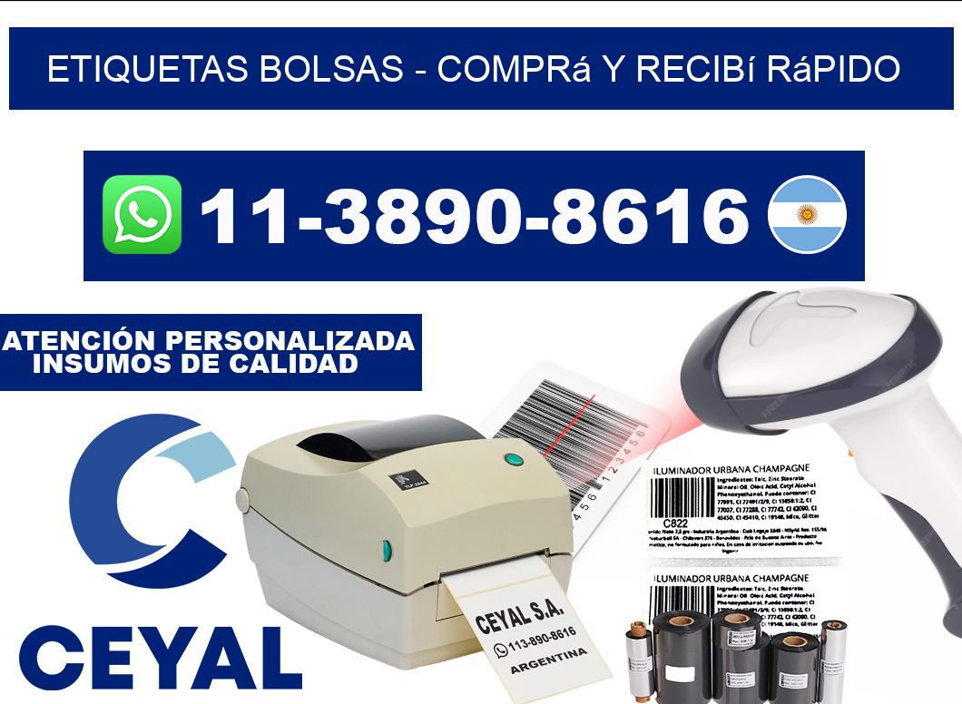ETIQUETAS BOLSAS - Comprá y recibí rápido