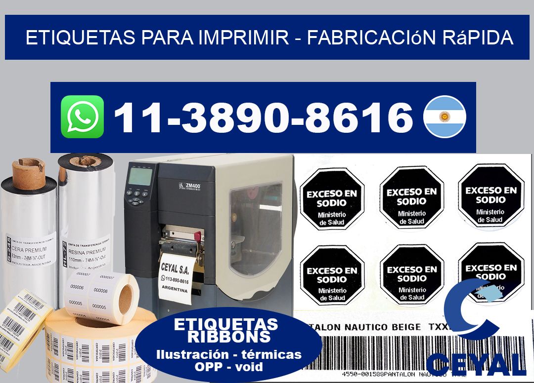ETIQUETAS PARA IMPRIMIR - Fabricación rápida