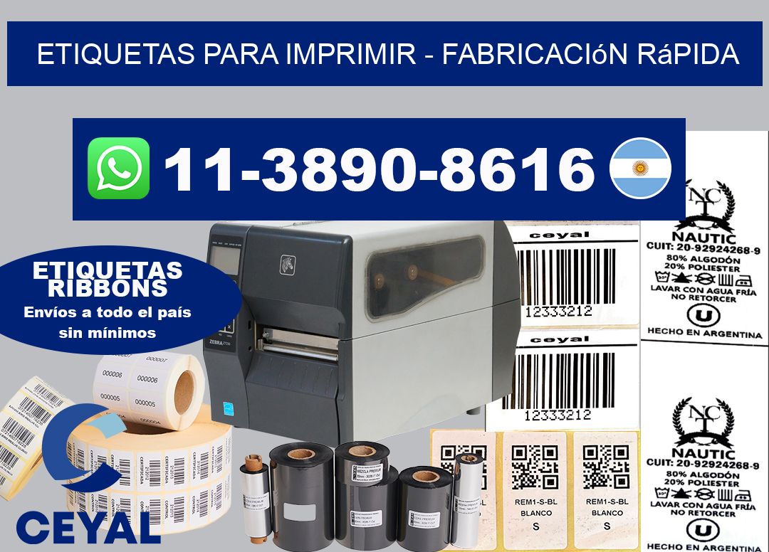 ETIQUETAS PARA IMPRIMIR - Fabricación rápida