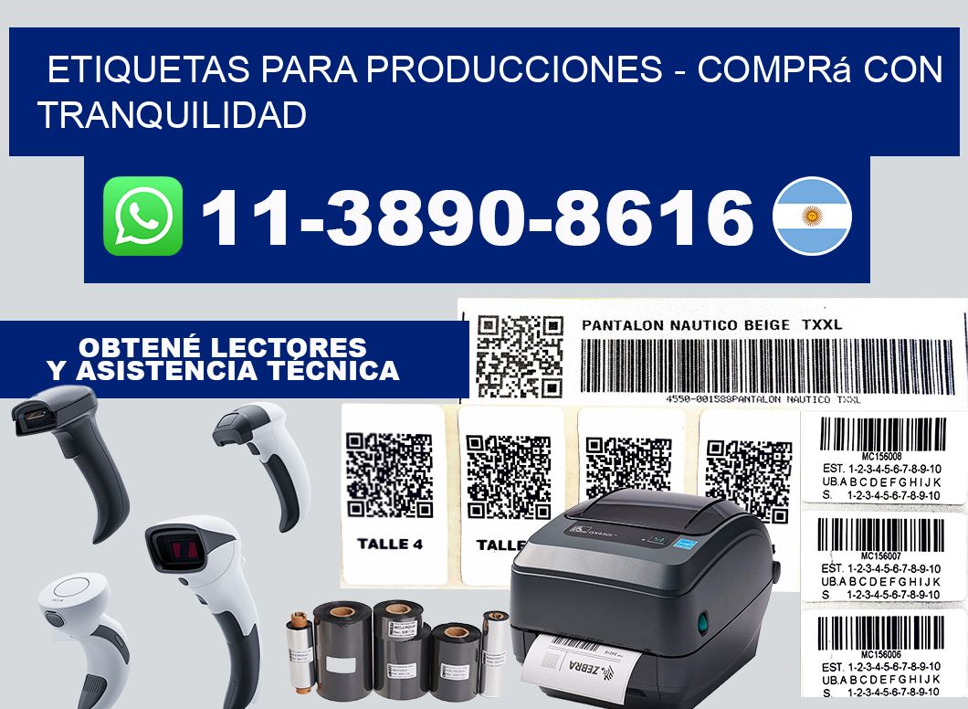 ETIQUETAS PARA PRODUCCIONES - Comprá con tranquilidad