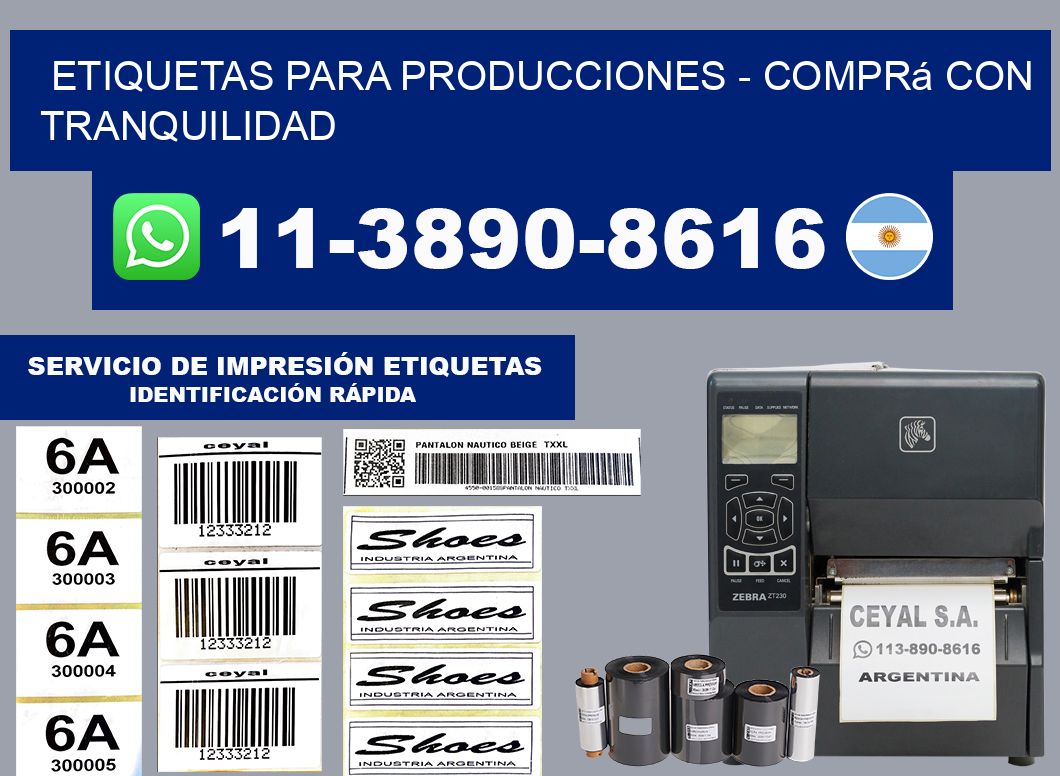 ETIQUETAS PARA PRODUCCIONES - Comprá con tranquilidad