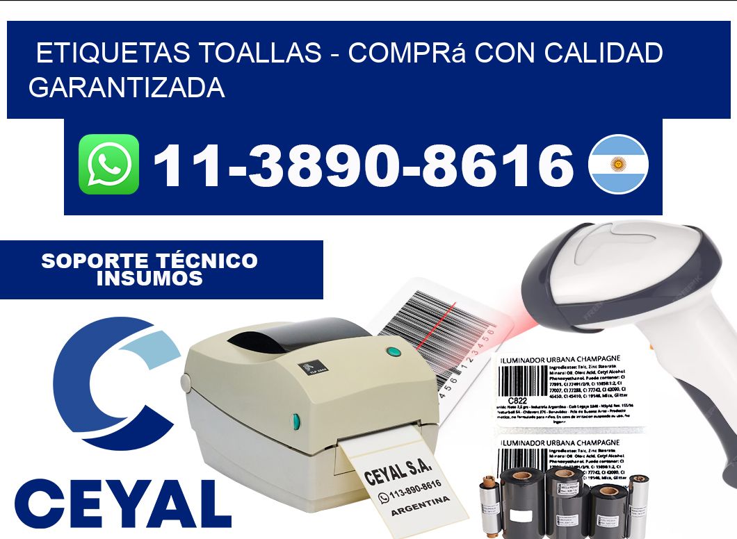 Etiquetas Toallas - Comprá con calidad garantizada