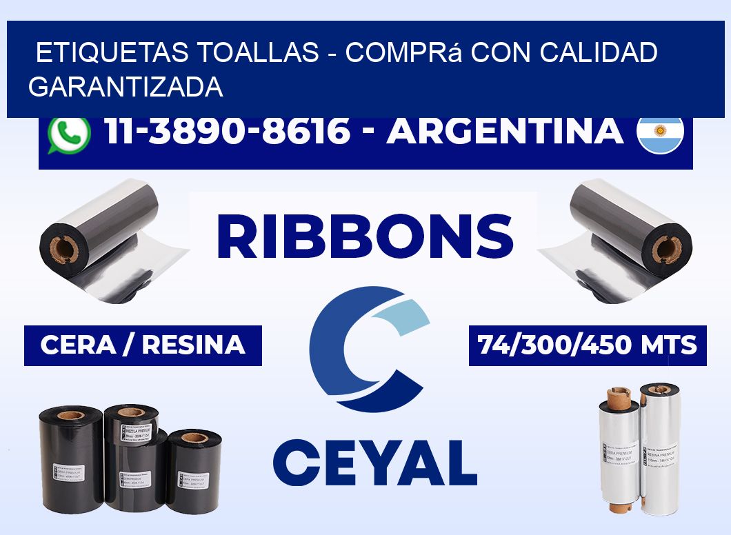 Etiquetas Toallas - Comprá con calidad garantizada