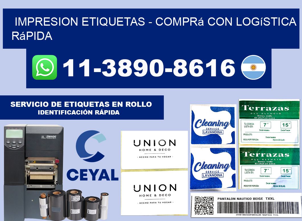IMPRESION ETIQUETAS - Comprá con logística rápida