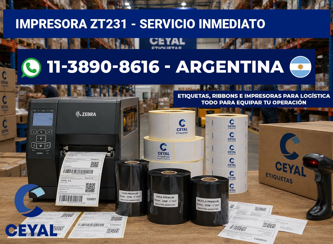 IMPRESORA ZT231 - Servicio inmediato