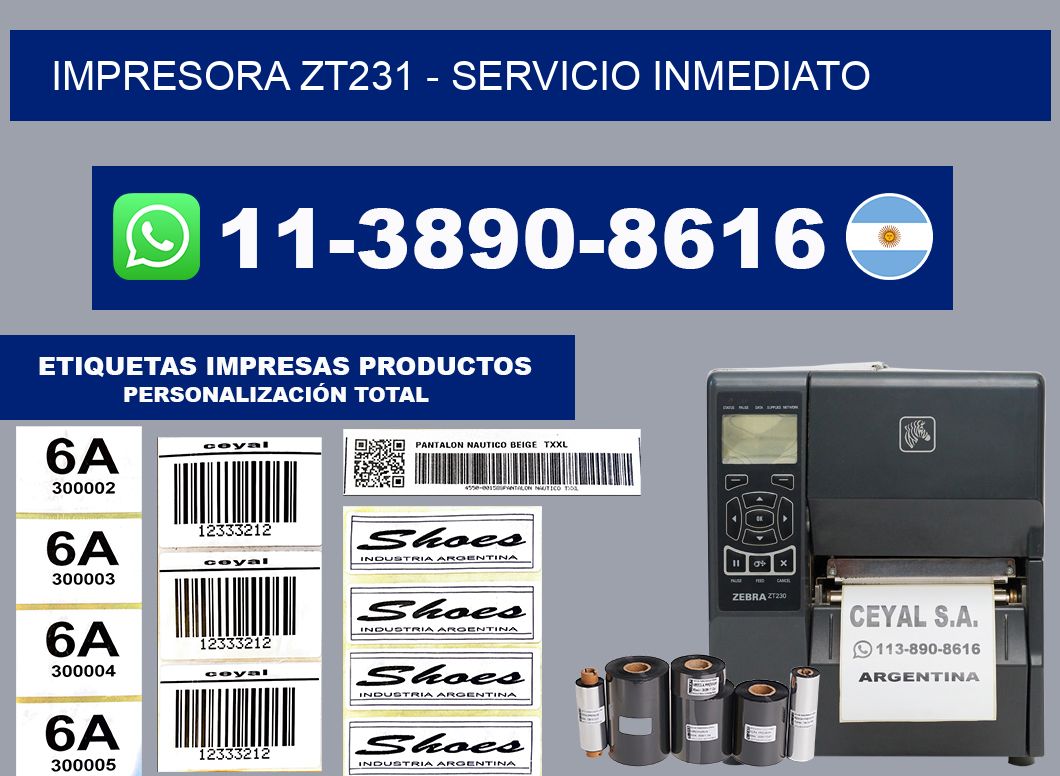 IMPRESORA ZT231 - Servicio inmediato