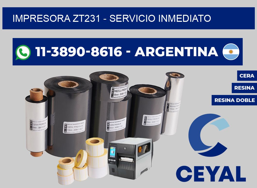 IMPRESORA ZT231 - Servicio inmediato
