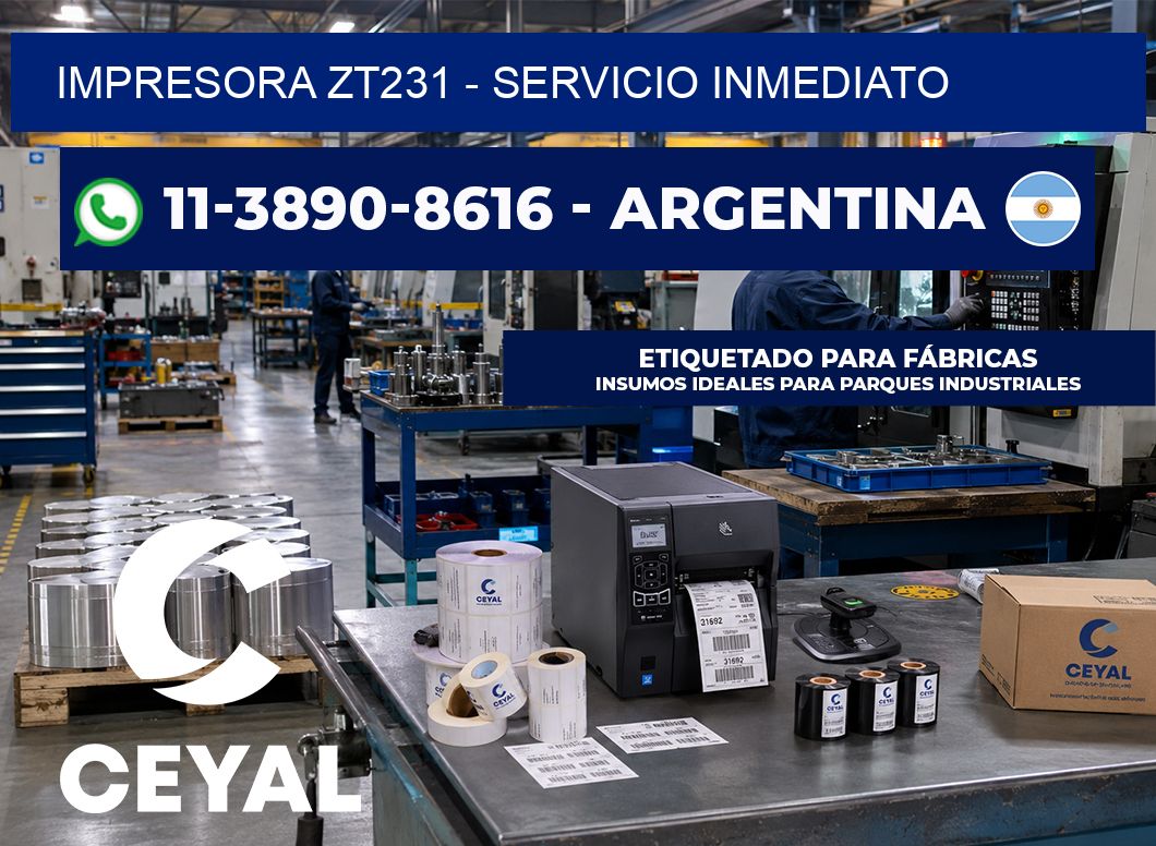 IMPRESORA ZT231 – Servicio inmediato