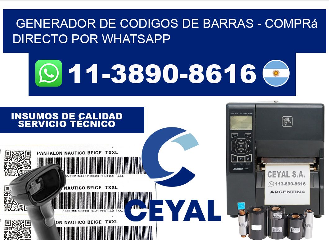 generador de codigos de barras - Comprá directo por WhatsApp